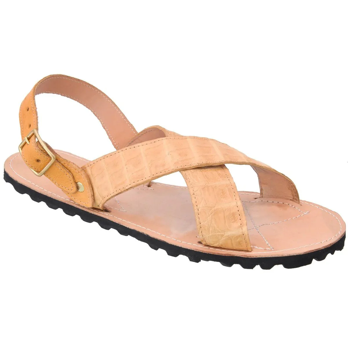 Huaraches de Cocodrilo Caiman Original Color Arena