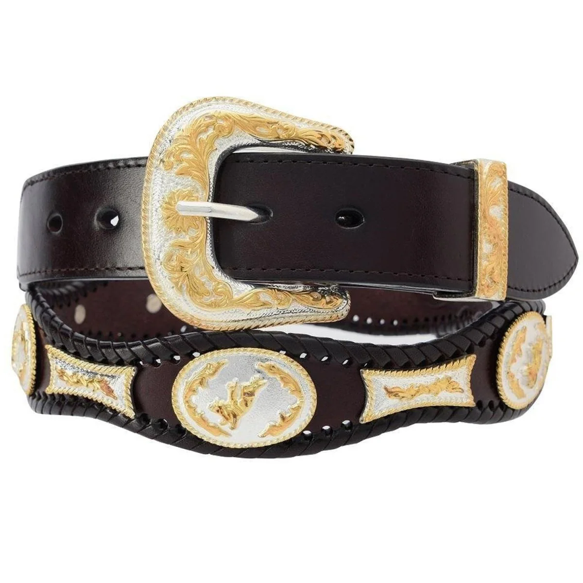 Cinto Vaquero Fino con Hebilla de Metal Grabada - Imagen 4