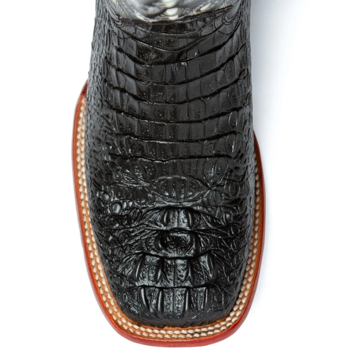 Men's Ferrini Caiman Crocodile Print Boots Handcrafted Black 4039304 - Imagen 3