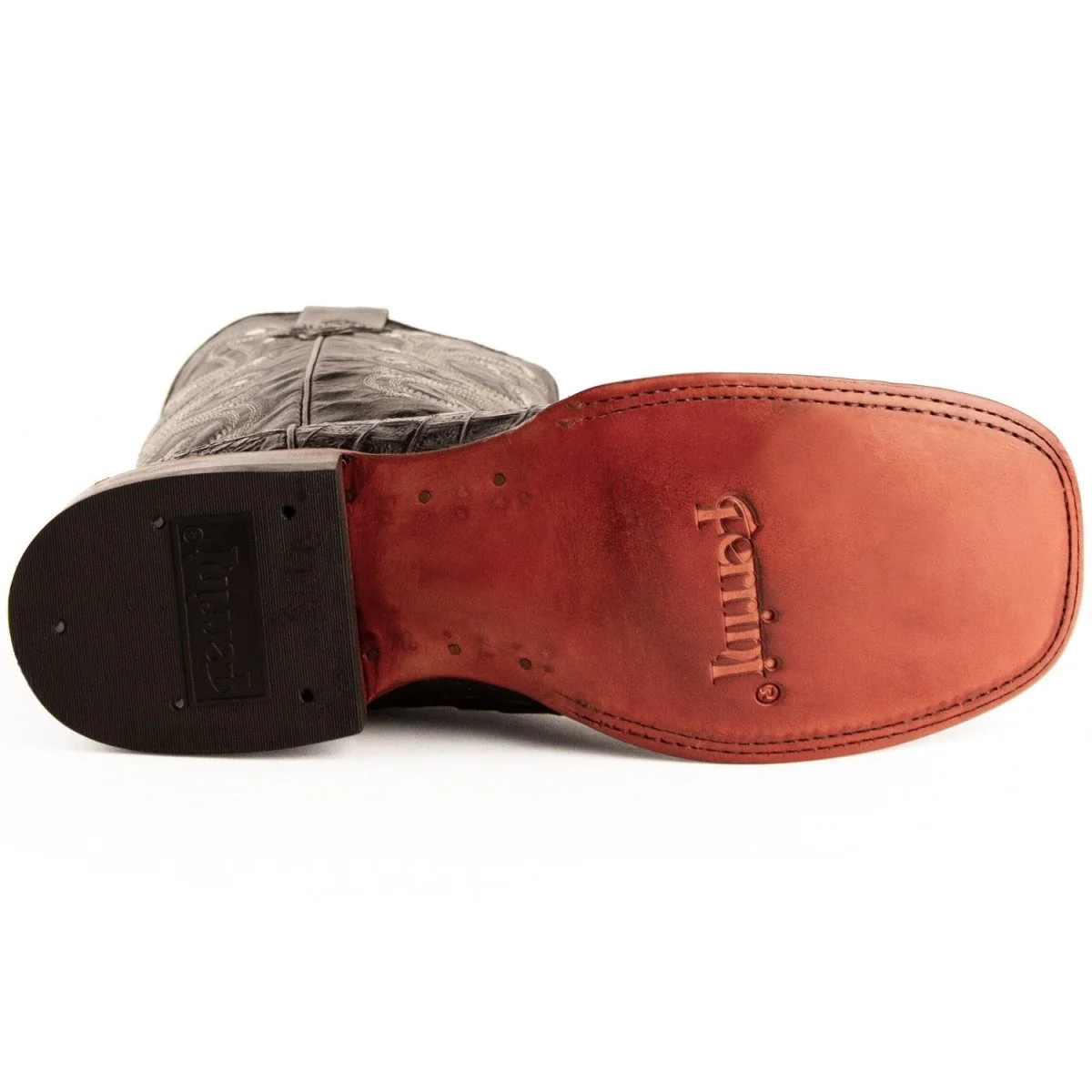 Men's Ferrini Caiman Crocodile Print Boots Handcrafted Black 4039304 - Imagen 7