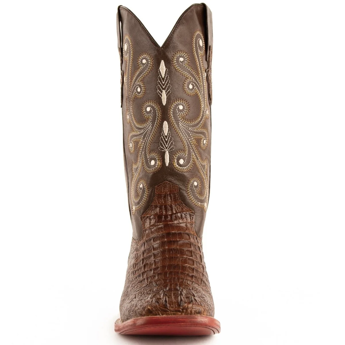 Men's Ferrini Caiman Crocodile Print Boots Handcrafted Rust 4039323 - Imagen 5