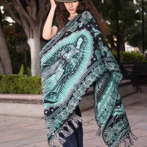 Rebozo Tradicional Mexicano con Imagen de la Virgencita IMP-73405