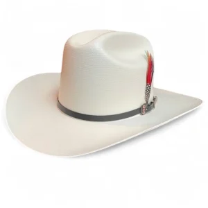 Sombrero Cuernos Chuecos 500X Estilo El Fantasma con Plumas