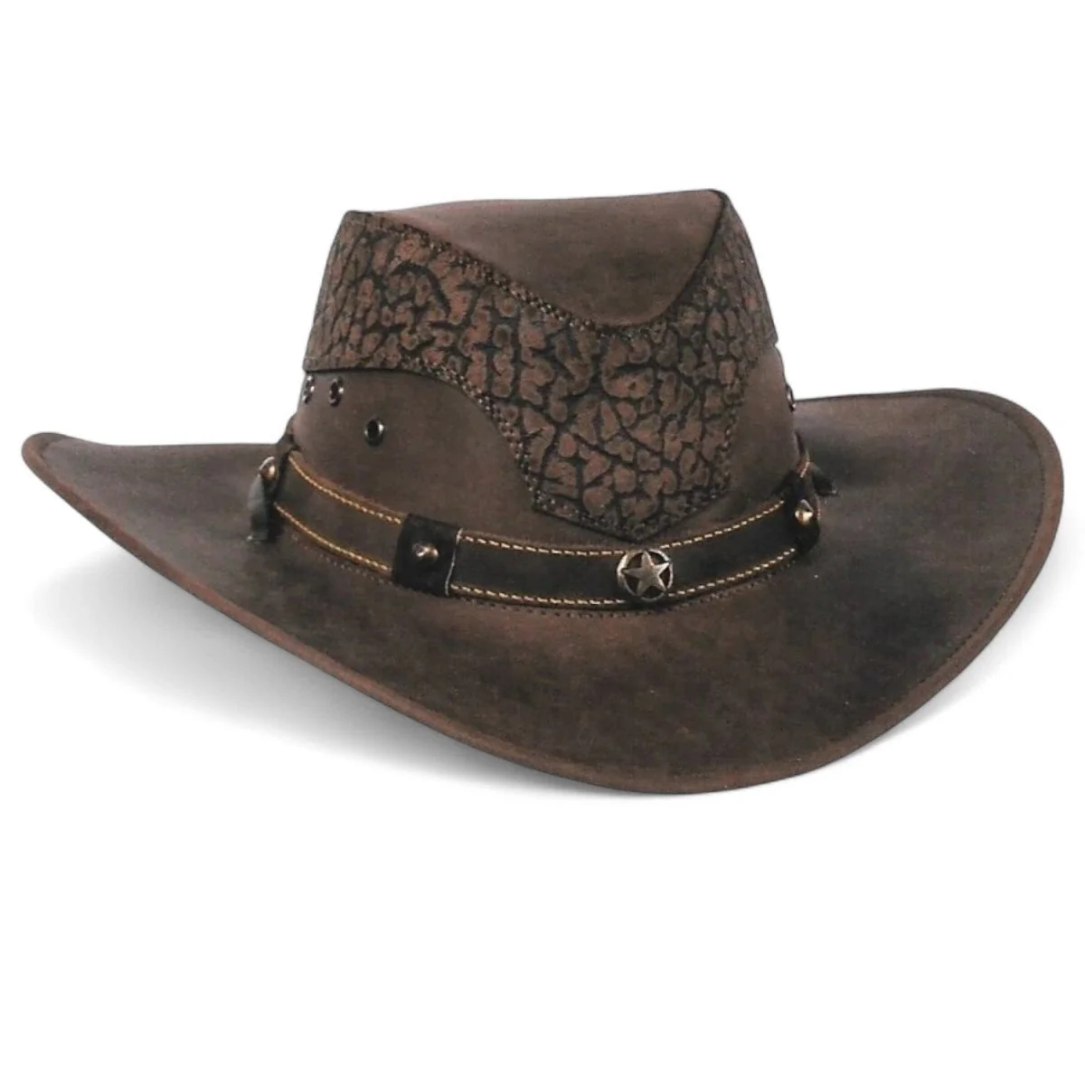 Sombrero de Piel Original Color Cafe con Cuello de Toro TOM-7110