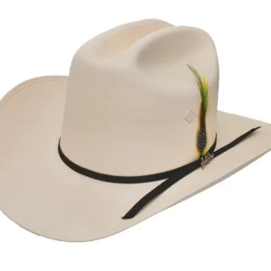 Sombrero Tombstone 100X Estilo El Fantasma con Plumas Ala 3 1/2"