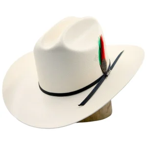 Sombrero Tombstone 100X Horma Sinaloa con Plumas Ala 3 1/2"