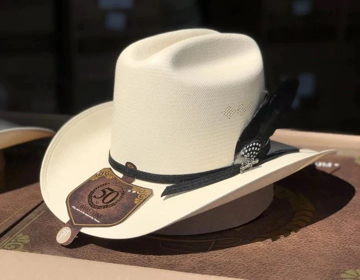 Sombrero Tombstone 30X Los Dos Carnales con Plumas - Imagen 3