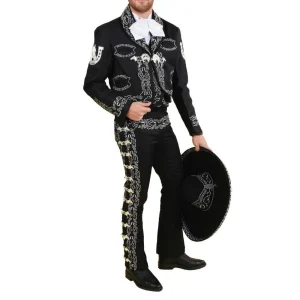 Traje Charro de Gala para Hombre (TODO INCLUIDO) Negro y Plata imp-72175