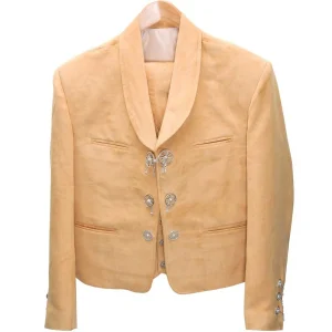Traje de Charro de Lujo con Fino Bordado para Hombre Color Mostaza WD-1003