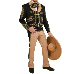 Traje de Charro para Hombre (TODO INCLUIDO) Color Camel con Negro imp-72146