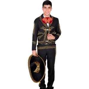 Traje de Charro para Hombre (TODO INCLUIDO) Negro con Oro IMP-72141