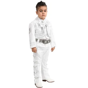 Traje de Charro para Niño de 3 Piezas Color Blanco WD-942